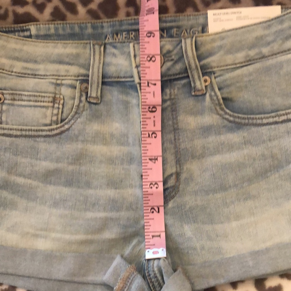 American Eagle Next Level Stretch Shortie Shorts in Blue Size 6 - Picture 17 of 17